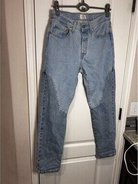 NWT Levi's Women's 501 Jeans County Fair 27/30 Two-Tone Denim Chaps Western NWOT